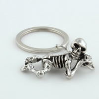 Skeleton Skull Silver Keyrings Novelty Metal Key Chains For Men And Boys