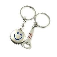 Love You Beer Cap Bottle Opener Silver Couple Keyrings Lovers Puzzle Key Chains