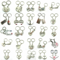 2pc I Love You Love Heart Cupid Arrow Couples Keyring Set Lovers Puzzle Keychain A Pair