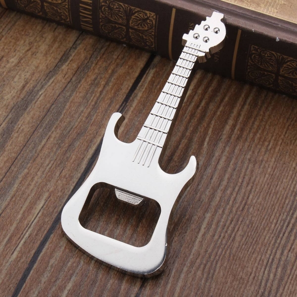 Silver Metal Rock Star Style Guitar Shaped Beer Bottle Opener