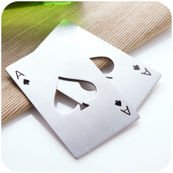 FREE 1pc Playing Card Shape Metal Bottle Opener