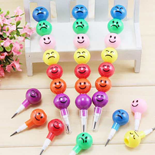 Cute Emoji Stacking Swap Point Pencils Novelty School Supply Rewards Party Gift Bag Fillers