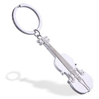 Cello Shaped Violin Shape Musical Instruments Silver Metal Keyring Key Chain Novelty Gift