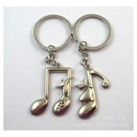 Love Forever Music Notes Silver Metal Couple Keyrings Lovers Puzzle Key Chains