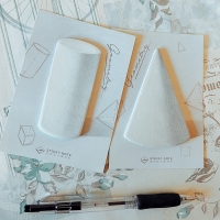 2pc 3D Effect Geometry Shapes Novelty Sticky Notes Pad School Stationery