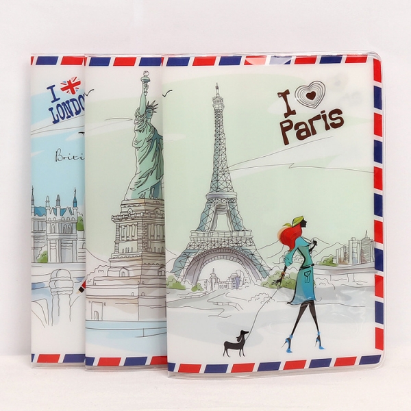 I Love London Paris Holiday Cute Passport Cover Travel ID Holder Card Wallet Protector Case