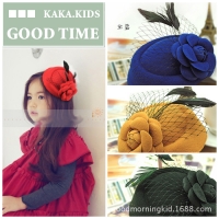 Elegant Wool Fabric Rose Flower Fascinator
