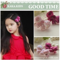 Bling Bling Glitter Double Layers Bow Hair Clip