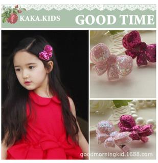 Bling Bling Glitter Double Layers Bow Hair Clip