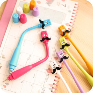 Novelty Bendable Funky Mr Moustaches Ballpoint Pen