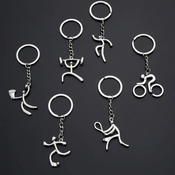 Sports Silver Keyrings Novelty Metal Key Rings Men Boys Gift