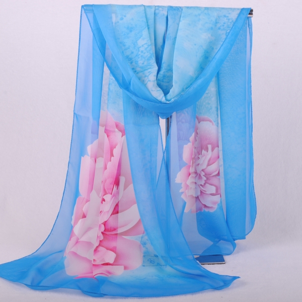 160 50cm Elegant Large Flowers Print Floral X200 Fashion Ladies Scarves Chiffon Scarf Womens Shawls