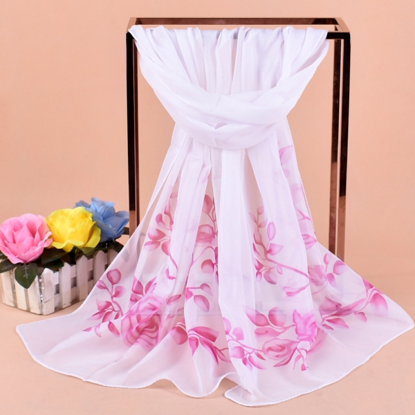 160 50cm Flowers Print Floral X025 Fashion Ladies Scarves Chiffon Scarf Womens Shawls