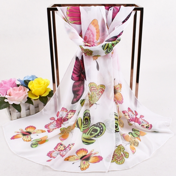 160 50cm Butterflies Print X309 Fashion Ladies Scarves Chiffon Scarf Womens Shawls