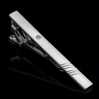 T2-10-009 Mens Metal Silver Gold Tie Clip