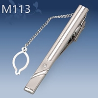 M113 Mens Metal Silver Gold Tie Clip