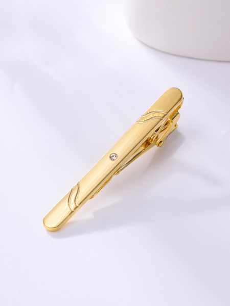 T1-15-002 Mens Metal Silver Gold Tie Clip
