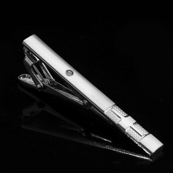 T2-10-006 Mens Metal Silver Gold Tie Clip