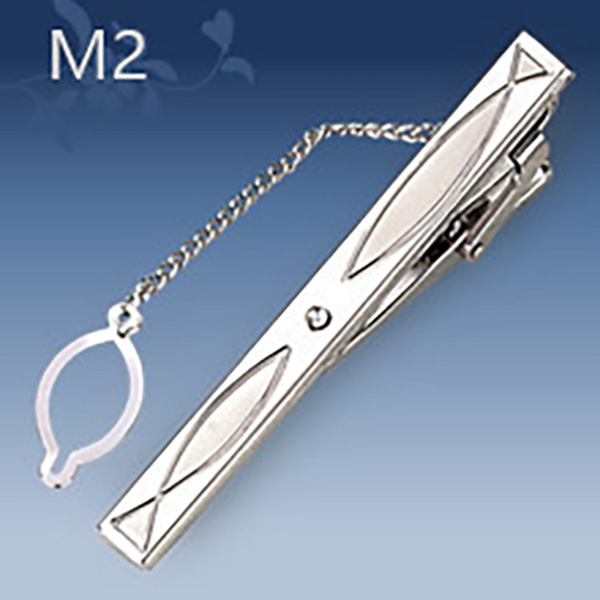 M2 Mens Metal Silver Gold Tie Clip