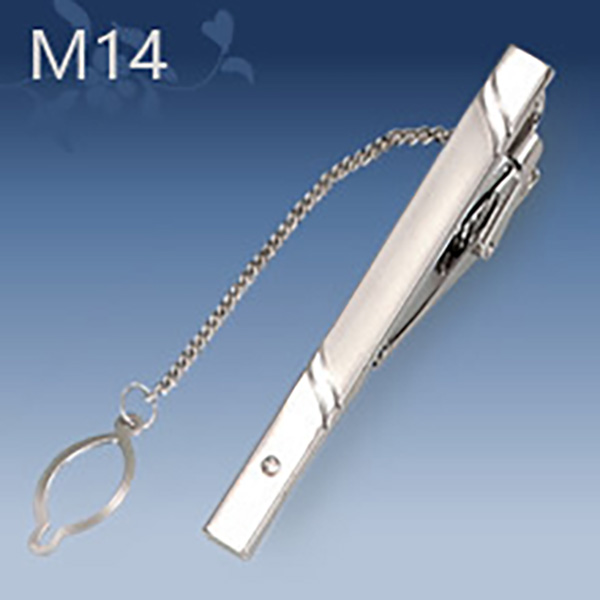 M14 Mens Metal Silver Gold Tie Clip