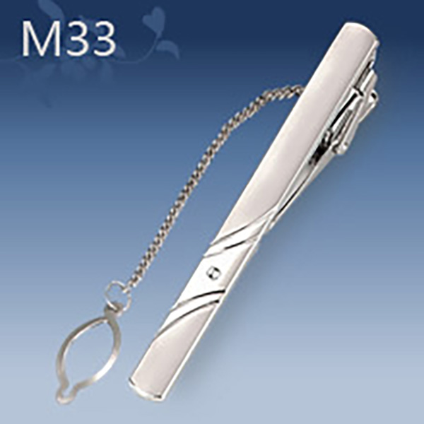M33 Mens Metal Silver Gold Tie Clip