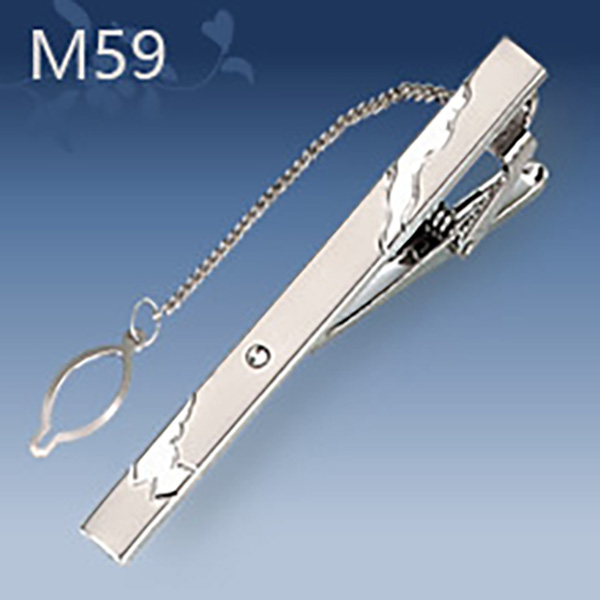 M59 Mens Metal Silver Gold Tie Clip