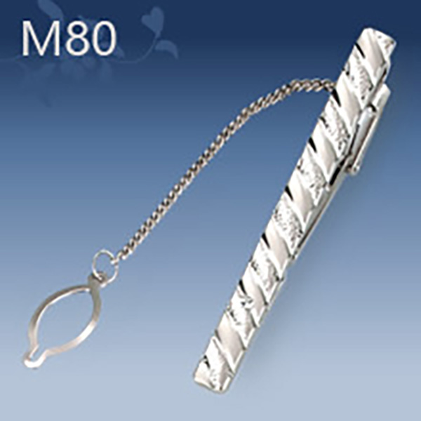 M80 Mens Metal Silver Gold Tie Clip