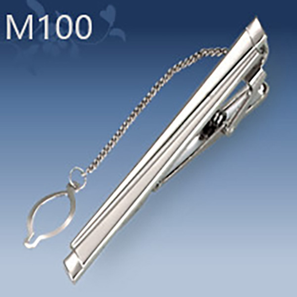 M100 Mens Metal Silver Gold Tie Clip