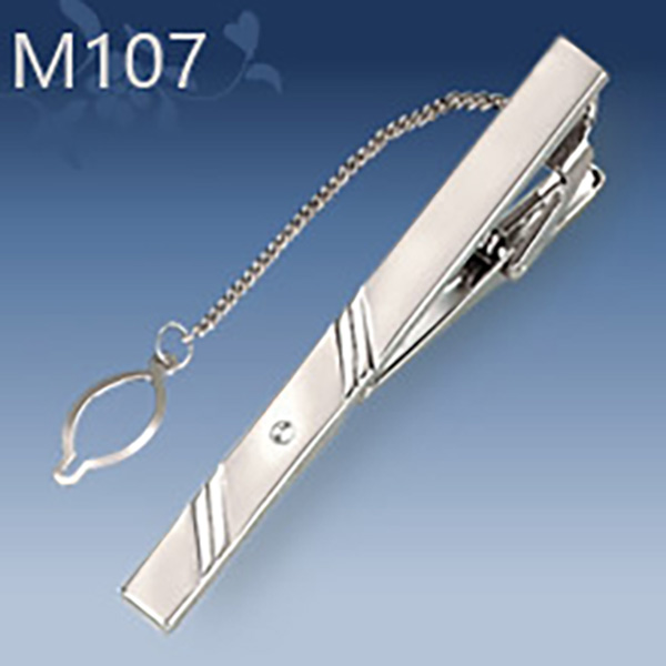 M107 Mens Metal Silver Gold Tie Clip