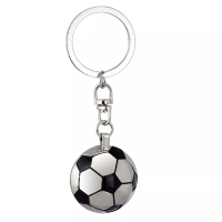 Football Keyring Silver Metal Key Ring Key Fob World Cup Football Fans Gift