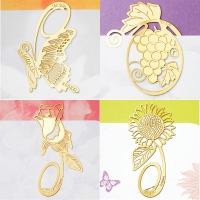 Gold Butterfly Rose Flower Leaf Animal Feather Cute Metal Bookmark Book Marker