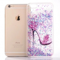 Glitter Liquid High Heel Shoe Pink B iPhone 7 8 Soft Hard Phone Case Cover Clearance Offer