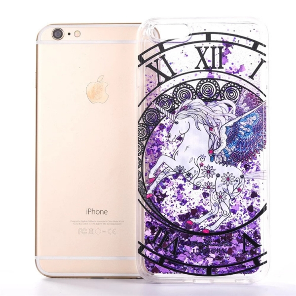 Glitter Liquid Unicorn Purple iPhone 7 8 Soft Hard Phone Case Cover Clearance Offer