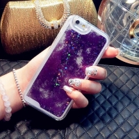 Glitter Liquid - Floating Stars Purple iPhone 12 Pro Max Phone Case