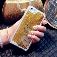 Glitter Liquid - Floating Stars Gold iPhone 6 Plus 6S Plus Phone Case