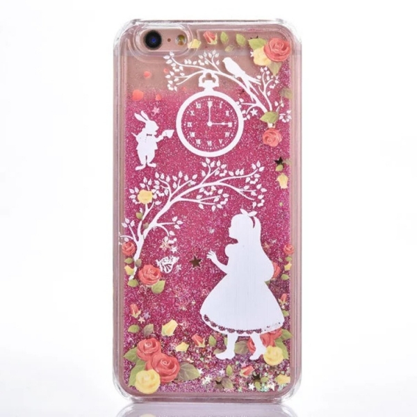 Glitter Liquid-Alice In Wonderland Girl Pink iPhone 6 6S Phone Case