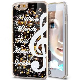 Glitter Liquid - Music Note iPhone 6 Plus 6S Plus Phone Case