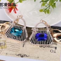 Luxury Handbag Shape Crystal Diamante Rhinestone Bag Charms Handbag Keyrings Pendant Key Chain