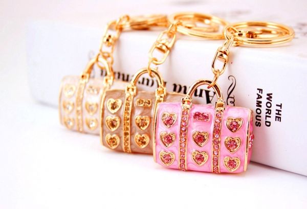 Vintage Style Shape Love Hearts Bag Charms Handbag Keyrings Pendant Key Chain