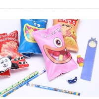 Monster Eating Sweets PU Leather Pencil Case