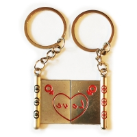 Antique Book Love You Silver Metal Couple Keyrings Lovers Puzzle Key Chains Set