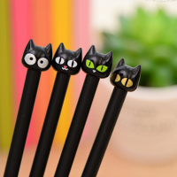 Cute Black Cat Ballpoint Gel Pens Funky School Supply Party Gift Bag Fillers