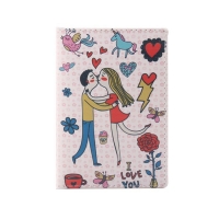 Young Couple Cute Passport Cover Travel ID Holder Wallet Protector Case