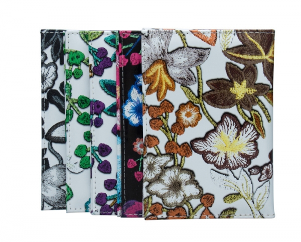 Vine Tree Flowers Patterned Floral PU Leather Passport Cover Travel ID Wallet