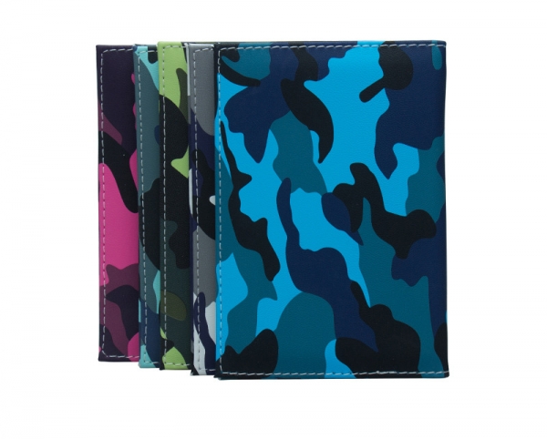 Luxury Camouflage Effect Coloured PU Leather Passport Cover Travel ID Holder Wallet