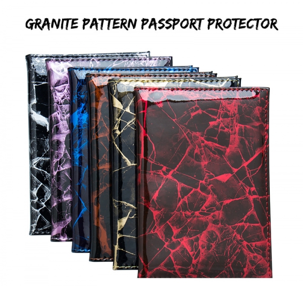 Luxury Marble Effect Coloured PU Leather Passport Cover Travel ID Holder Wallet