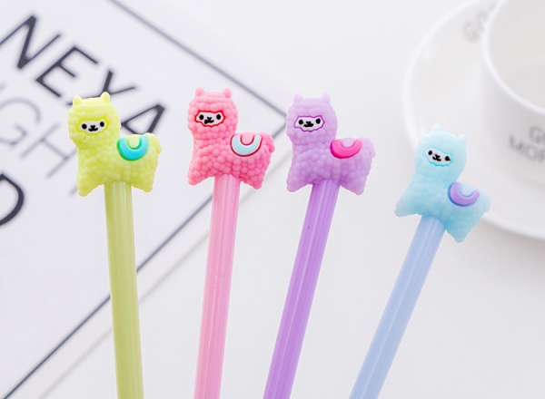 Alpaca Sheep Novelty Animals Ballpoint Gel Pens Cute Kids Party Gift Bag Fillers