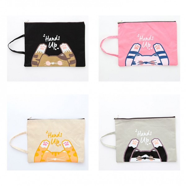 Large Kitten Cats A4 Canvas Document Wallets Fashion File Folders Filing Paper Storage