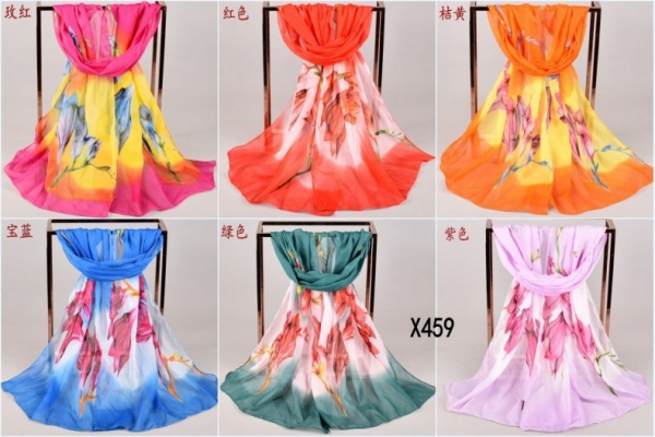 160 50cm Flowers Fashion Ladies Floral Scarves Chiffon Scarf Womens Shawls X459