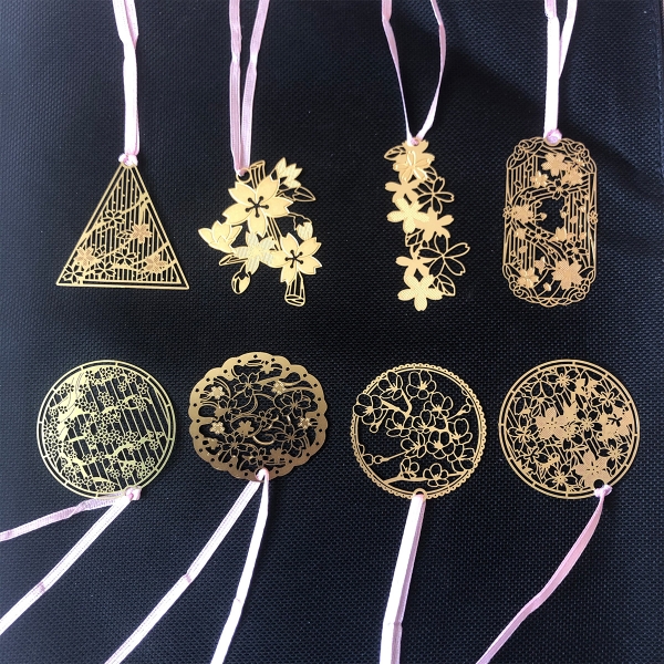 Gold Cherry Blossom Flowers Metal Floral Cute Bookmarks For Books Readers Gift